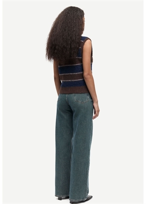 Sajeanne vest 15425 Black Coffee Stripe Samsøe